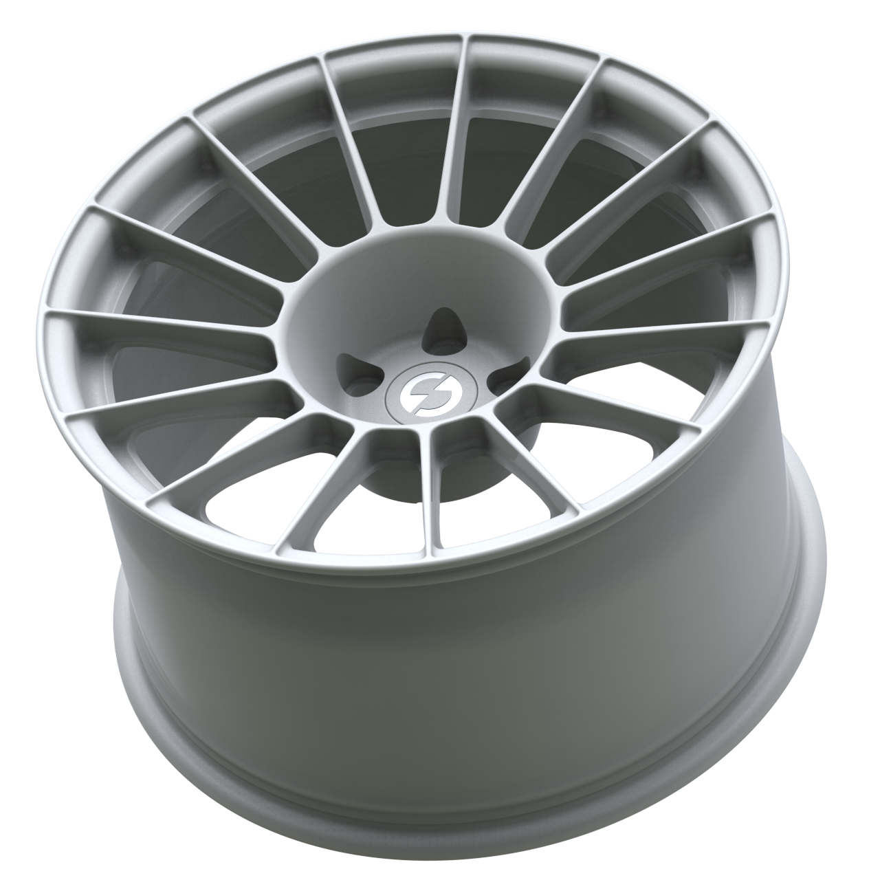 Strato Dynamics F15T forged monoblock wheel in Alpine White, side profile
