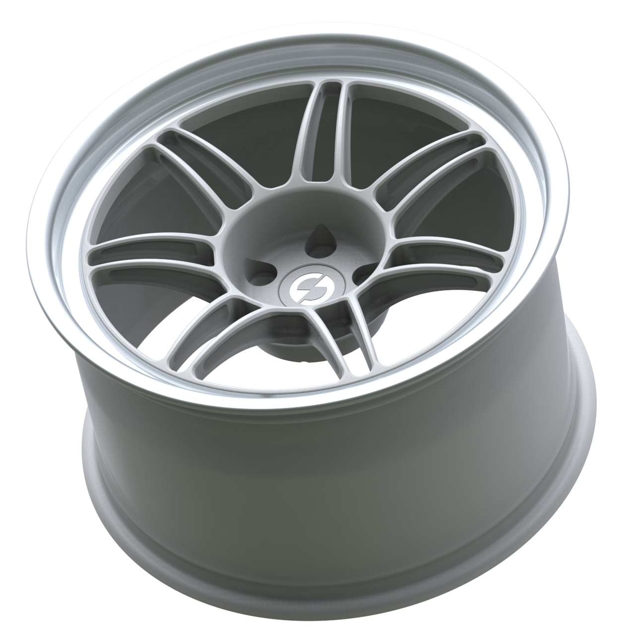 Strato Dynamics B14S forged monoblock wheel in Alpine White, side profile