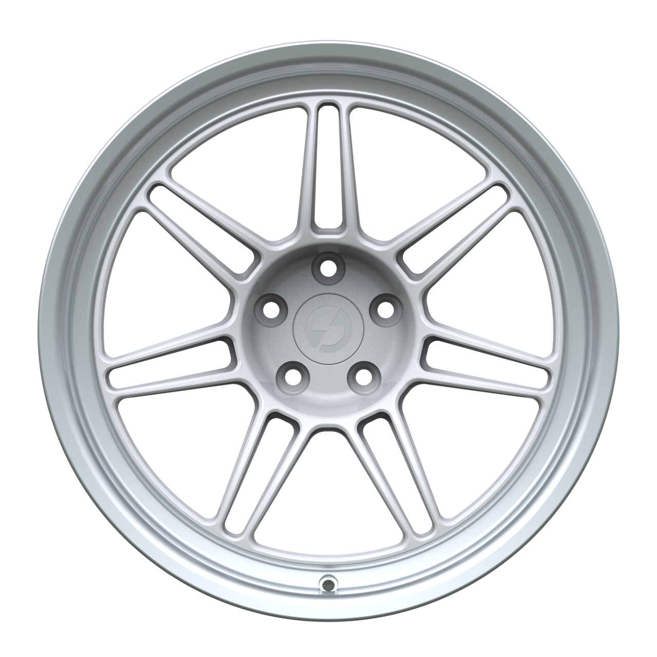 Strato Dynamics B14S forged monoblock wheel in Alpine White finish, front view