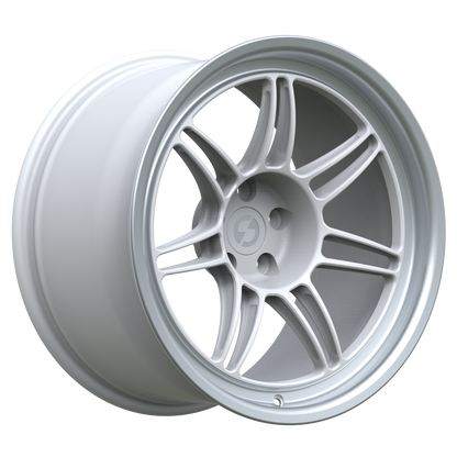 Strato Dynamics B14S forged monoblock wheel in Alpine White, studio hero angle