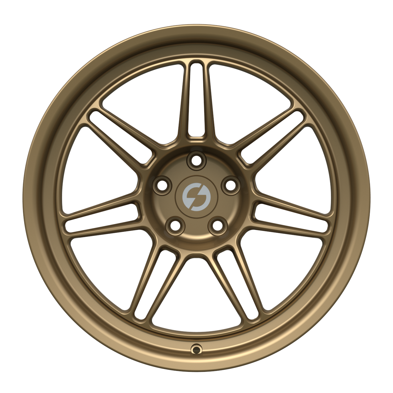 Strato Dynamics B14S forged monoblock wheel in Battle Bronze finish, front view