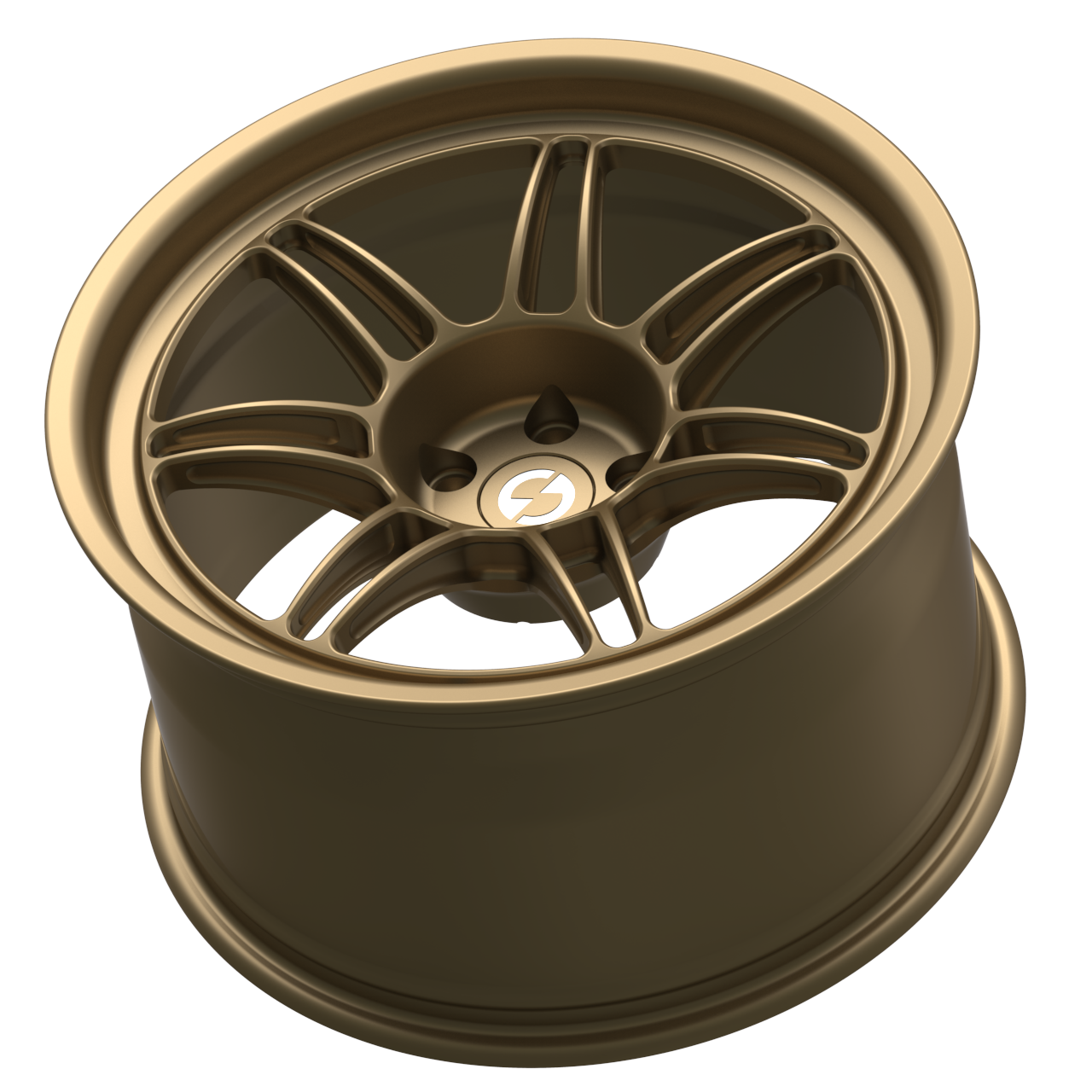 Strato Dynamics B14S forged monoblock wheel in Battle Bronze, side profile