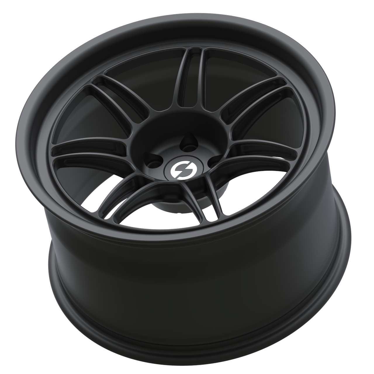 Strato Dynamics B14S forged monoblock wheel in Midnight Black, side profile