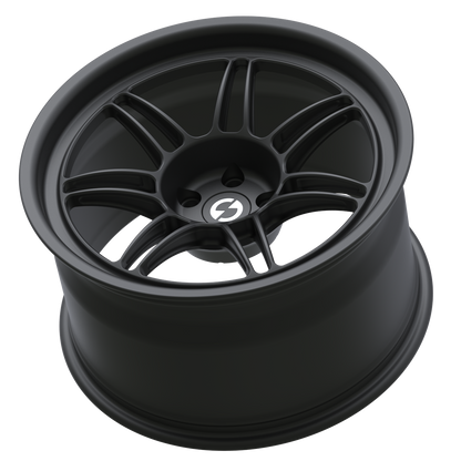 Strato Dynamics B14S forged monoblock wheel in Midnight Black, side profile