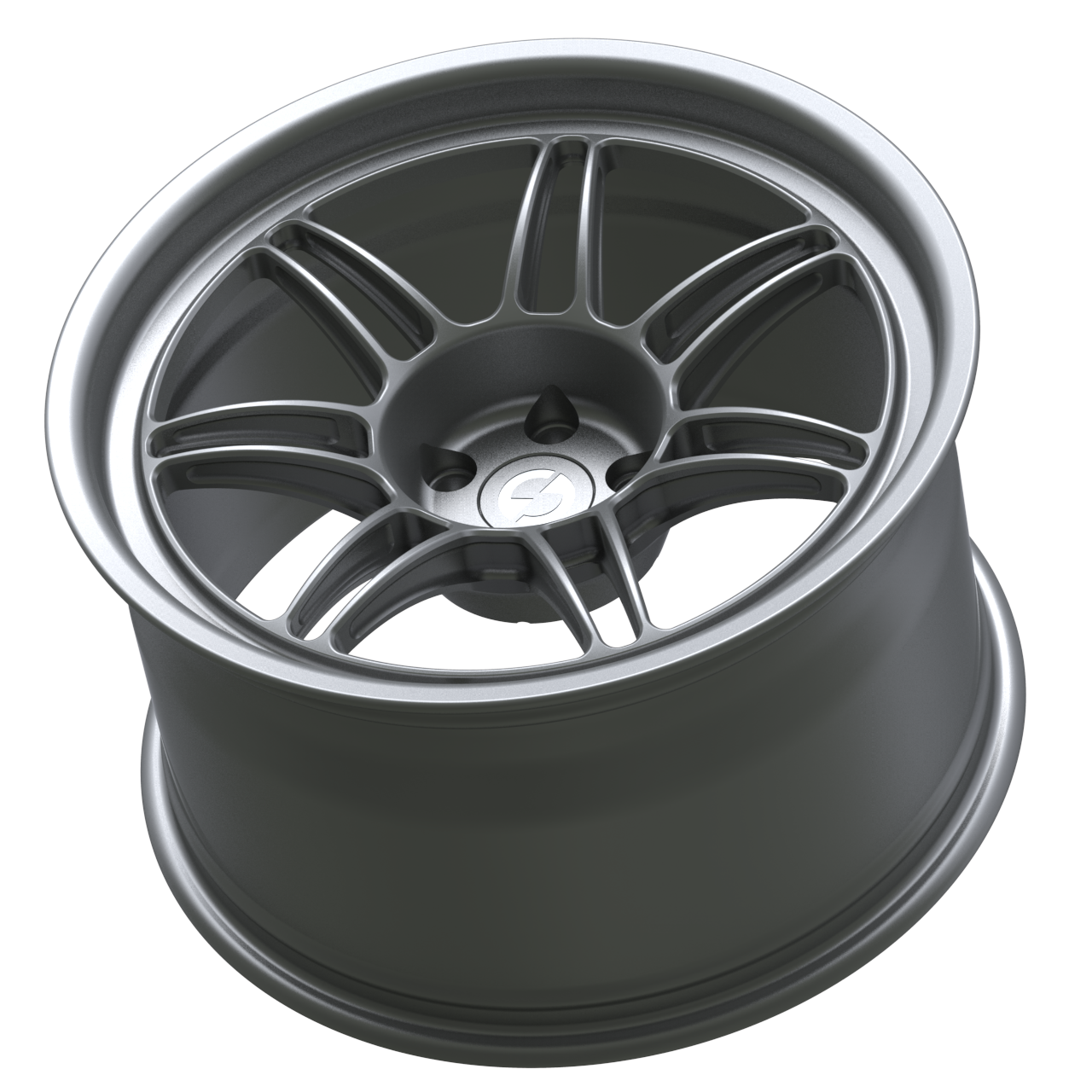 Strato Dynamics B14S forged monoblock wheel in Tactical Gray, side profile