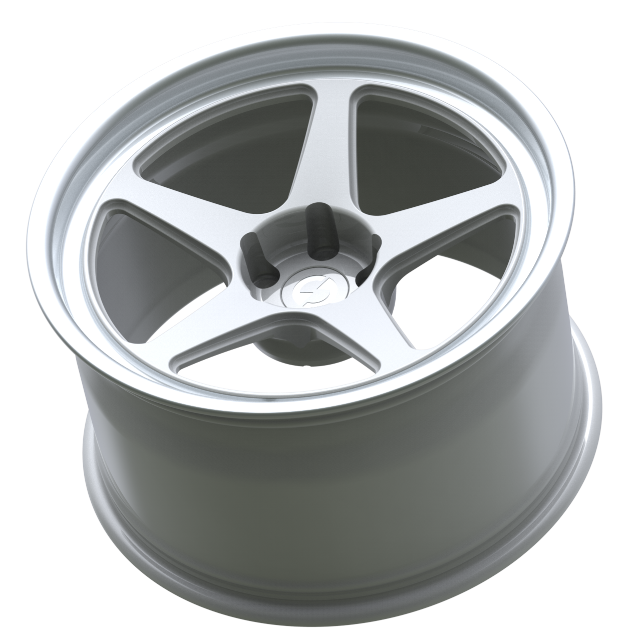 Strato Dynamics B5F forged monoblock wheel in Alpine White, side profile