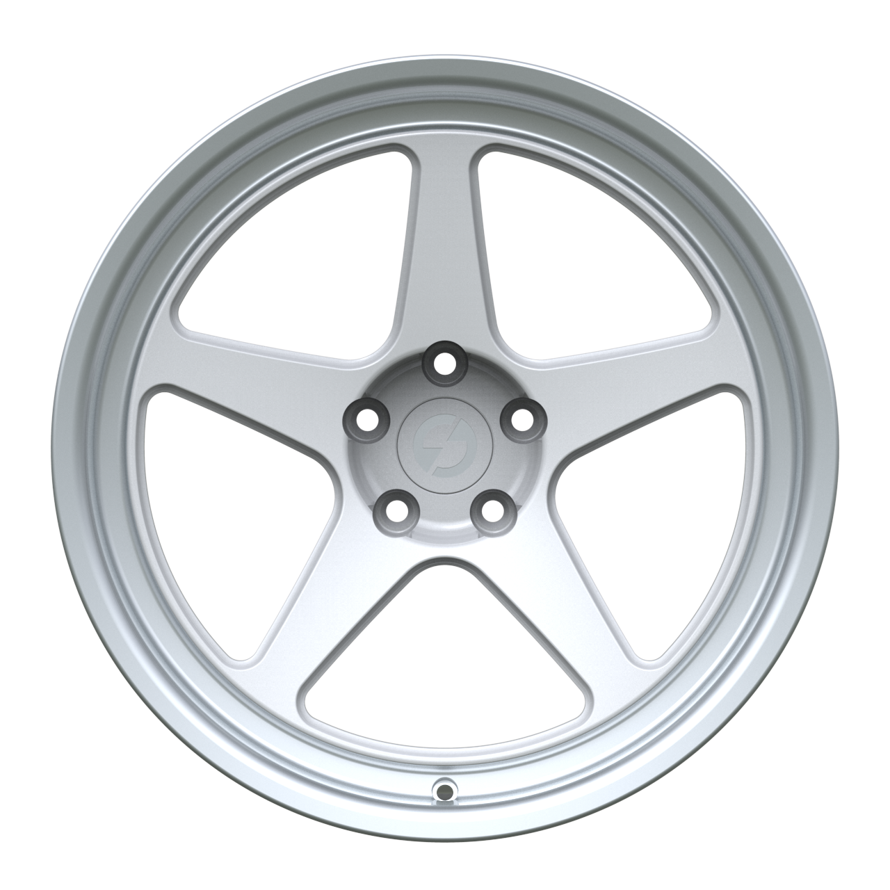 Strato Dynamics B5F forged monoblock wheel in Alpine White finish, front view