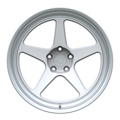 Strato Dynamics B5F forged monoblock wheel in Alpine White finish, front view