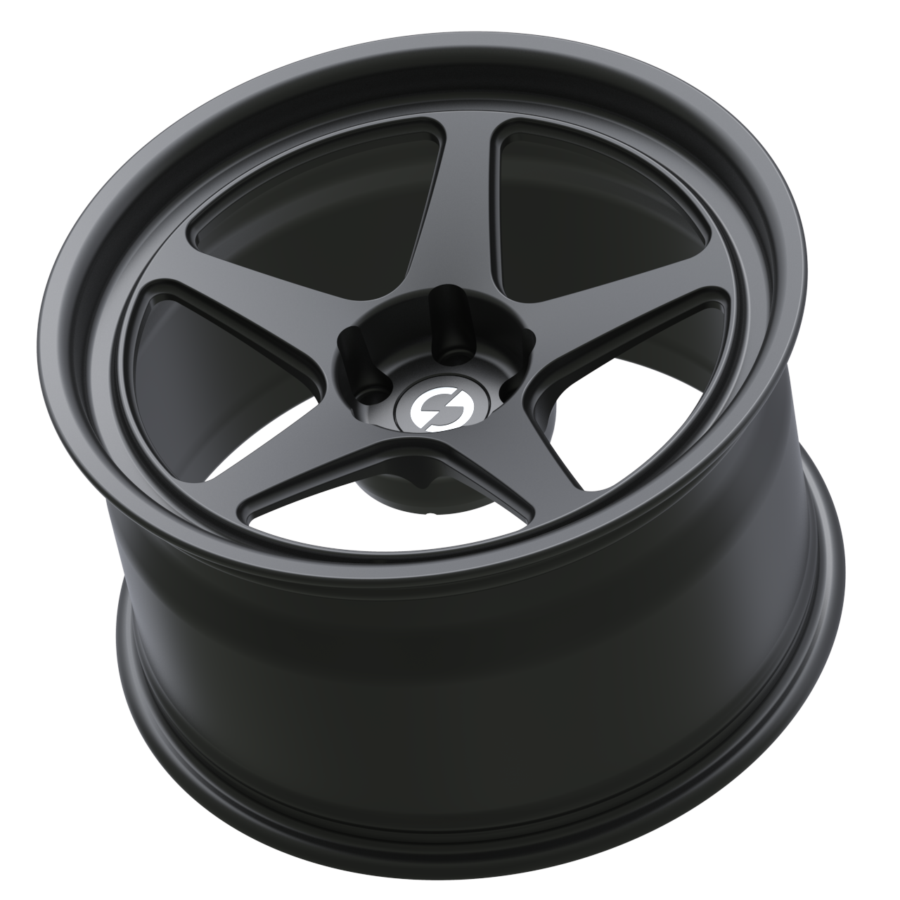 Strato Dynamics B5F forged monoblock wheel in Midnight Black, side profile