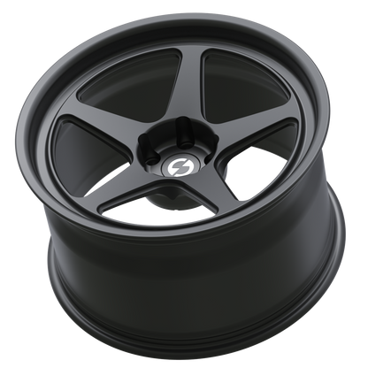 Strato Dynamics B5F forged monoblock wheel in Midnight Black, side profile