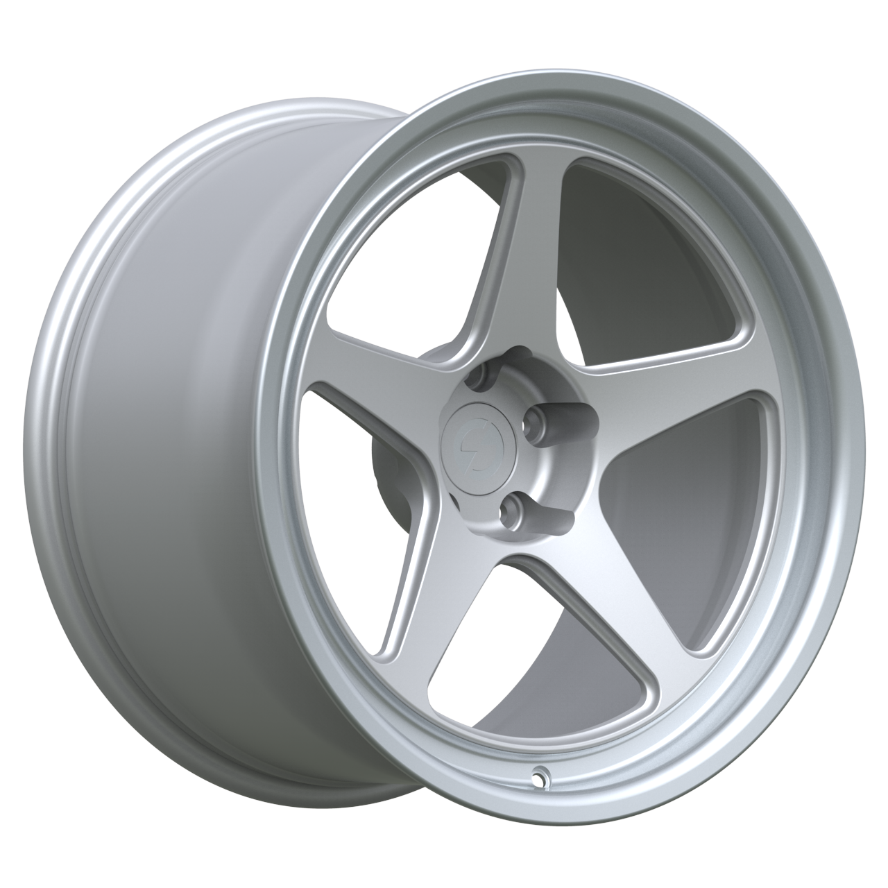 Strato Dynamics B5F forged monoblock wheel in Quick Silver, studio hero angle