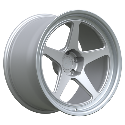 Strato Dynamics B5F forged monoblock wheel in Quick Silver, studio hero angle
