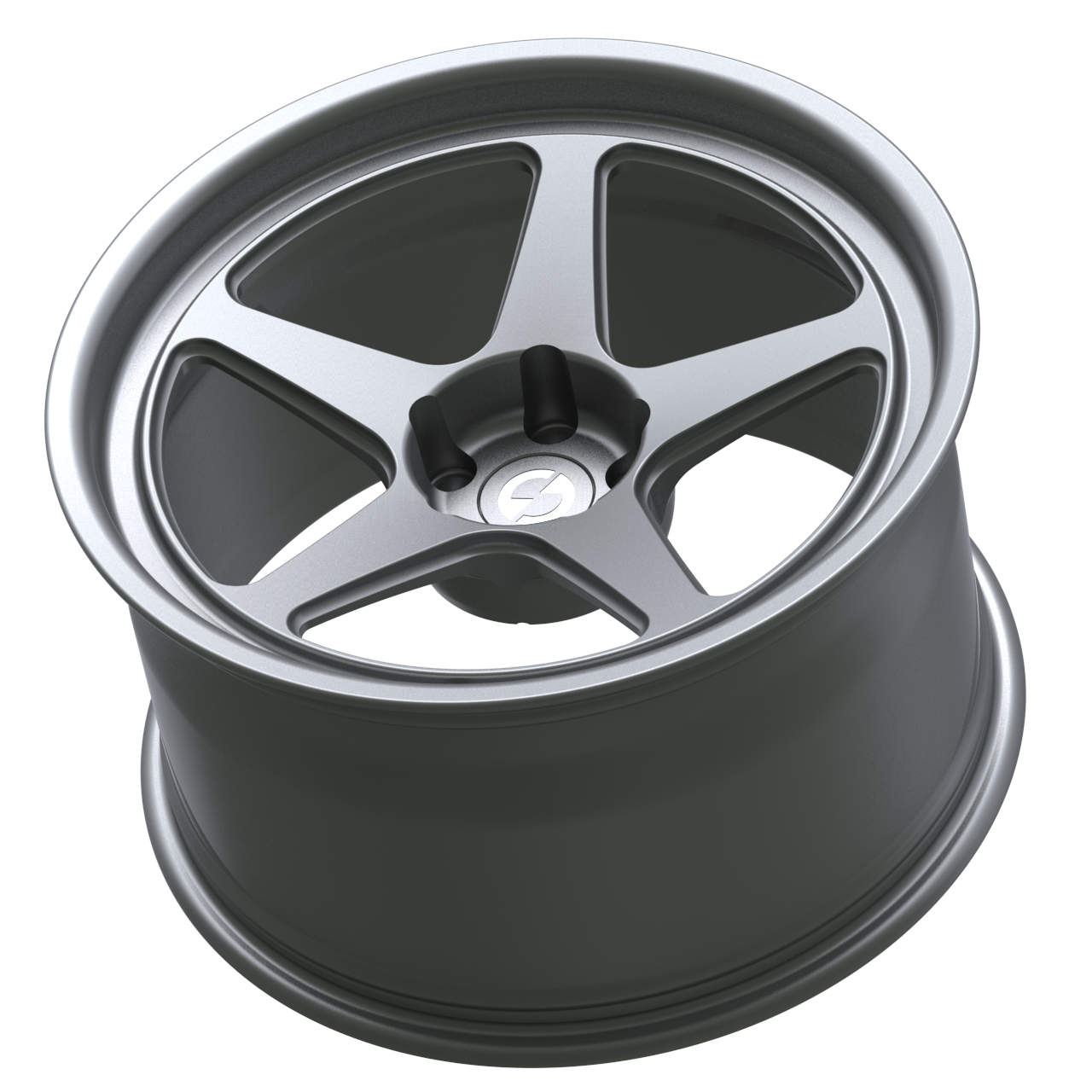 Strato Dynamics B5F forged monoblock wheel in Tactical Gray, side profile