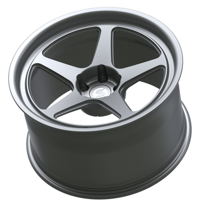 Strato Dynamics B5F forged monoblock wheel in Tactical Gray, side profile