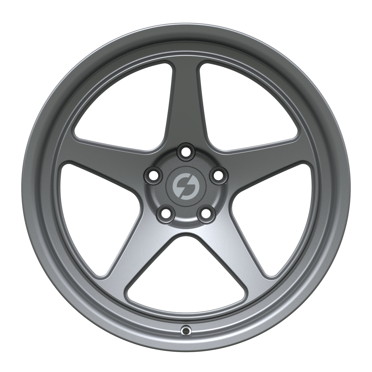 Strato Dynamics B5F forged monoblock wheel in Tactical Gray finish, front view