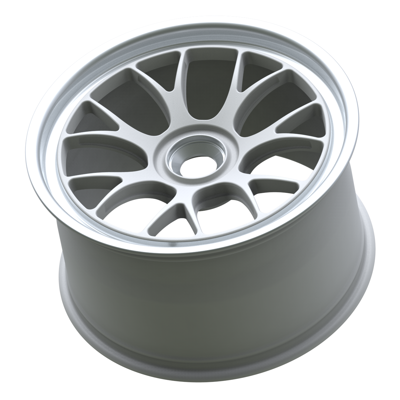Strato Dynamics B7S forged monoblock centerlock wheel in Alpine White, side profile