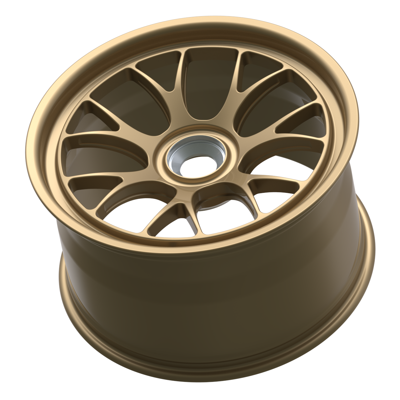 Strato Dynamics B7S forged monoblock centerlock wheel in Battle Bronze with polished lip, side profile