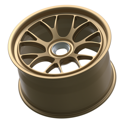 Strato Dynamics B7S forged monoblock centerlock wheel in Battle Bronze with polished lip, side profile