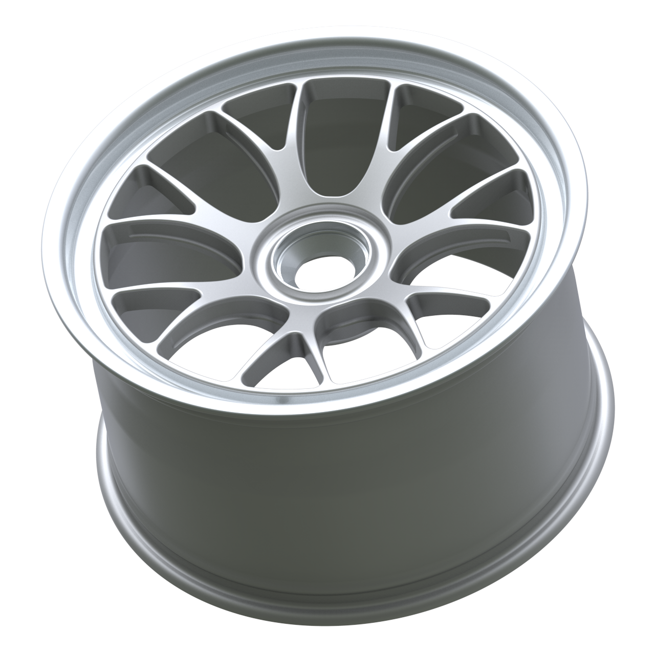 Strato Dynamics B7S forged monoblock centerlock wheel in Quick Silver, side profile