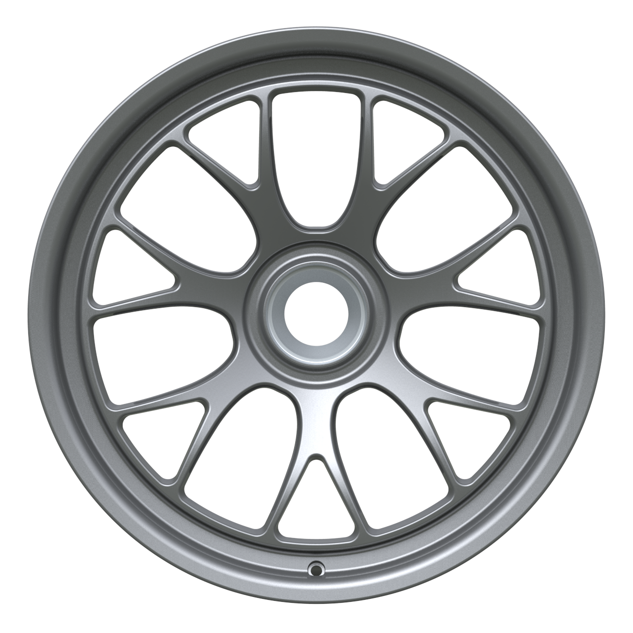 Strato Dynamics B7S forged monoblock centerlock wheel in Tactical Gray finish, front view