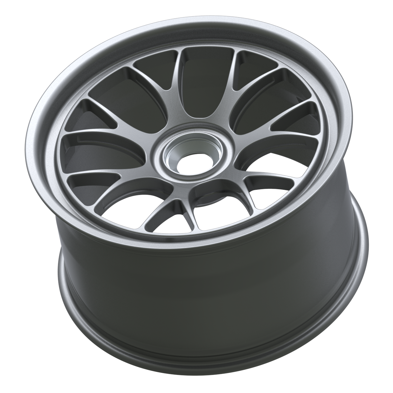 Strato Dynamics B7S forged monoblock centerlock wheel in Tactical Gray, side profile