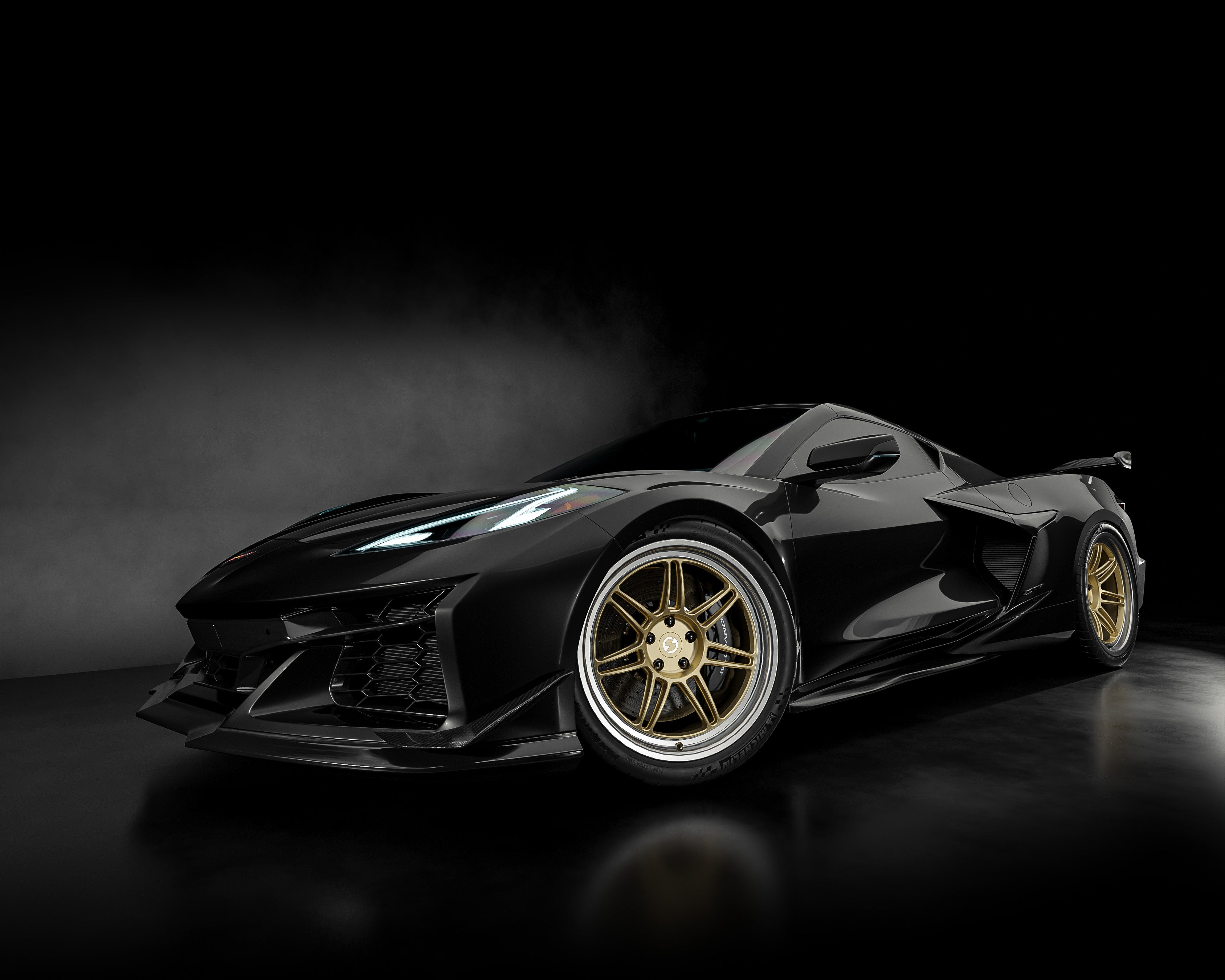 Strato Dynamics C8 Z06 with B14S in Grand-Prix Champagne finish.