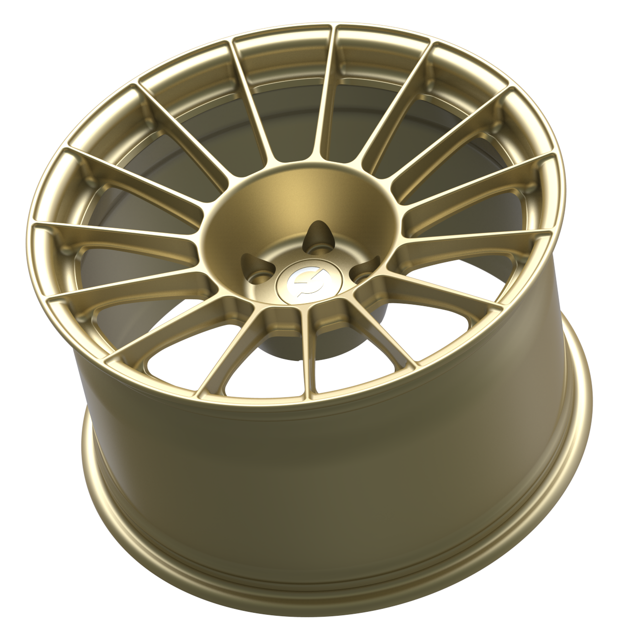 Strato Dynamics F15T forged monoblock wheel in Grand-Prix Champagne, side profile