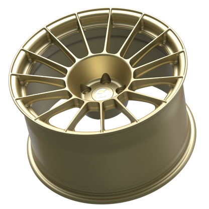 Strato Dynamics F15T forged monoblock wheel in Grand-Prix Champagne, side profile