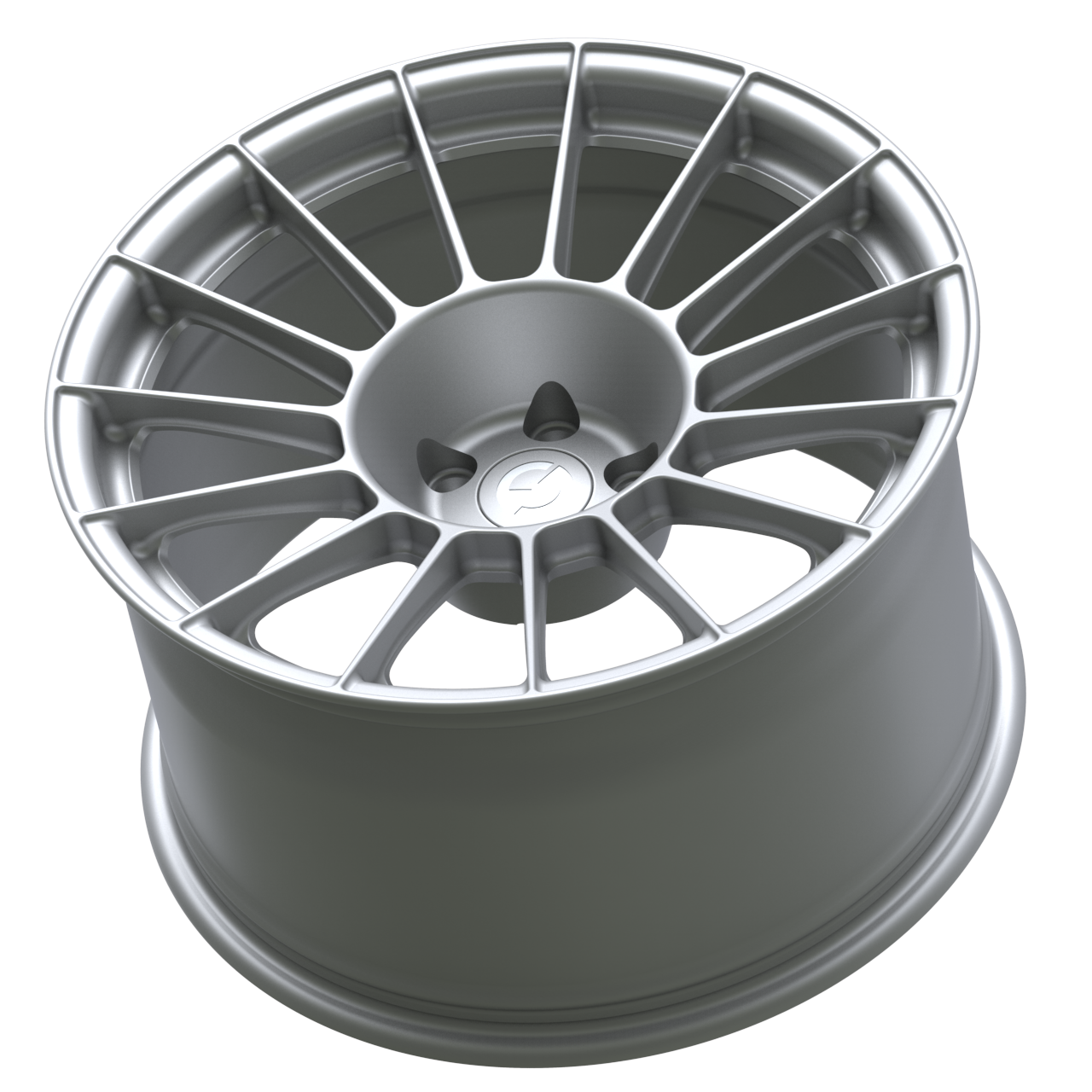 Strato Dynamics F15T forged monoblock wheel in Quick Silver, side profile