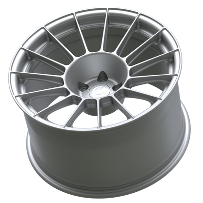 Strato Dynamics F15T forged monoblock wheel in Quick Silver, side profile