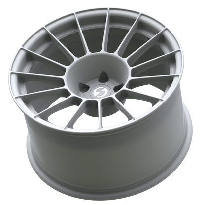 Strato Dynamics F15T forged monoblock wheel in Alpine White, side profile