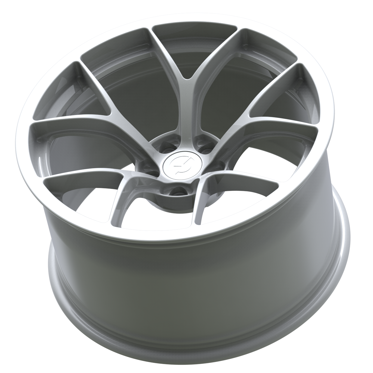 Strato Dynamics F5R forged monoblock wheel in Alpine White, side profile