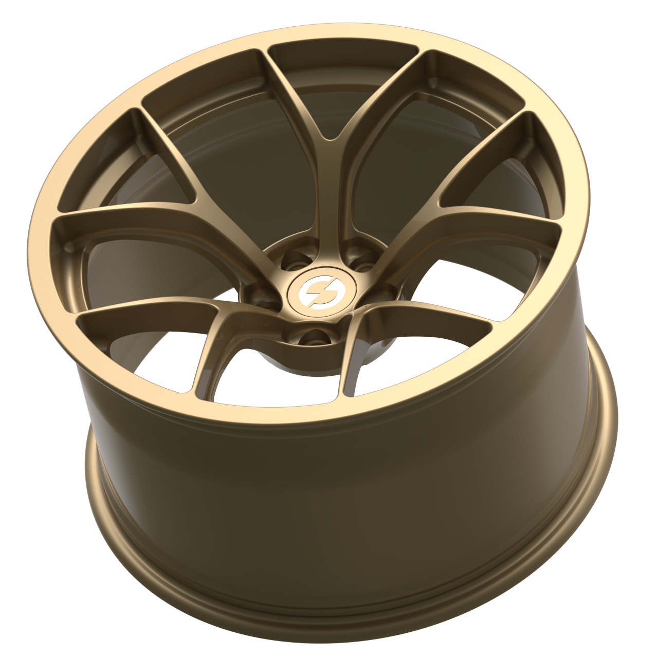 Strato Dynamics F5R forged monoblock wheel in Battle Bronze, side profile