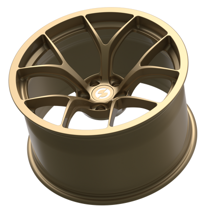 Strato Dynamics F5R forged monoblock wheel in Battle Bronze, side profile