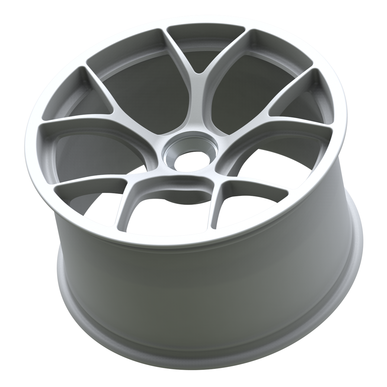 Strato Dynamics F5R forged monoblock centerlock wheel in Alpine White, side profile