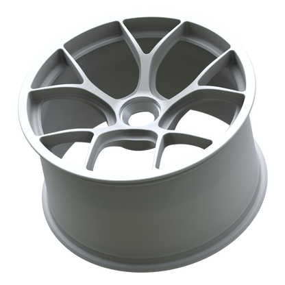 Strato Dynamics F5R forged monoblock centerlock wheel in Alpine White, side profile