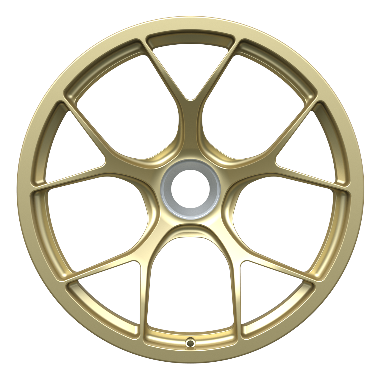 Strato Dynamics F5R forged monoblock centerlock wheel in Grand-Prix Champagne finish, front view