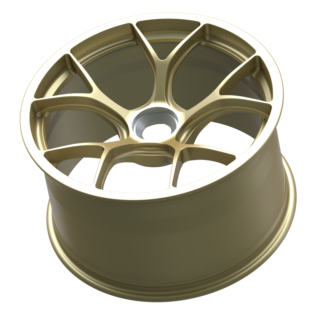 Strato Dynamics F5R forged monoblock centerlock wheel in Grand-Prix Champagne, side profile