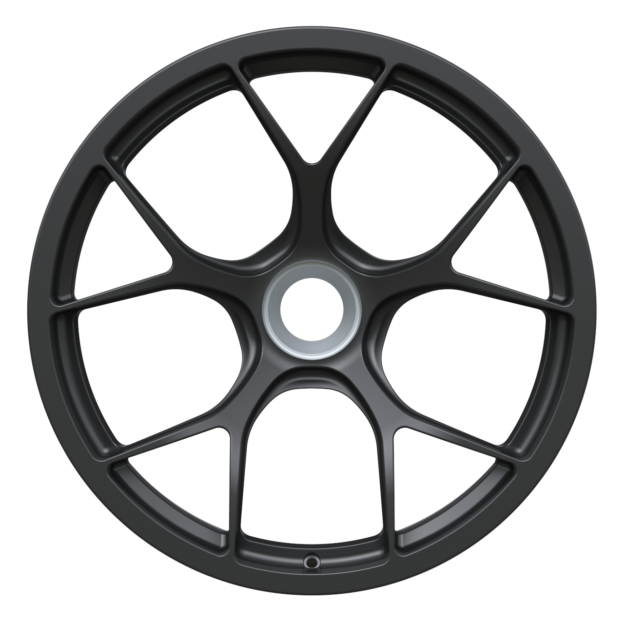 Strato Dynamics F5R forged monoblock centerlock wheel in Midnight Black finish, front view