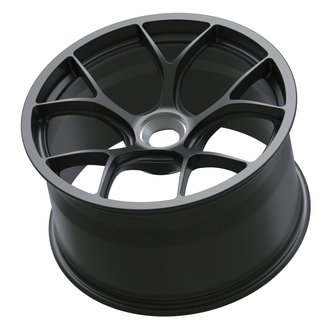 Strato Dynamics F5R forged monoblock centerlock wheel in Midnight Black, side profile