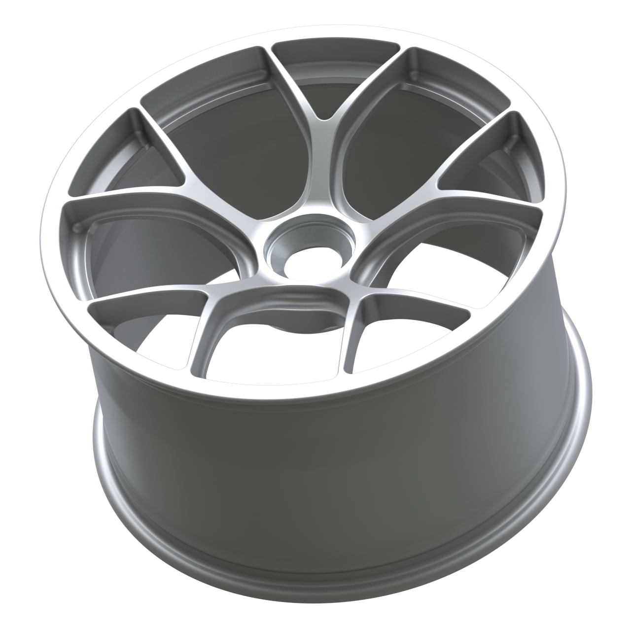 Strato Dynamics F5R forged monoblock centerlock wheel in Quick Silver, side profile