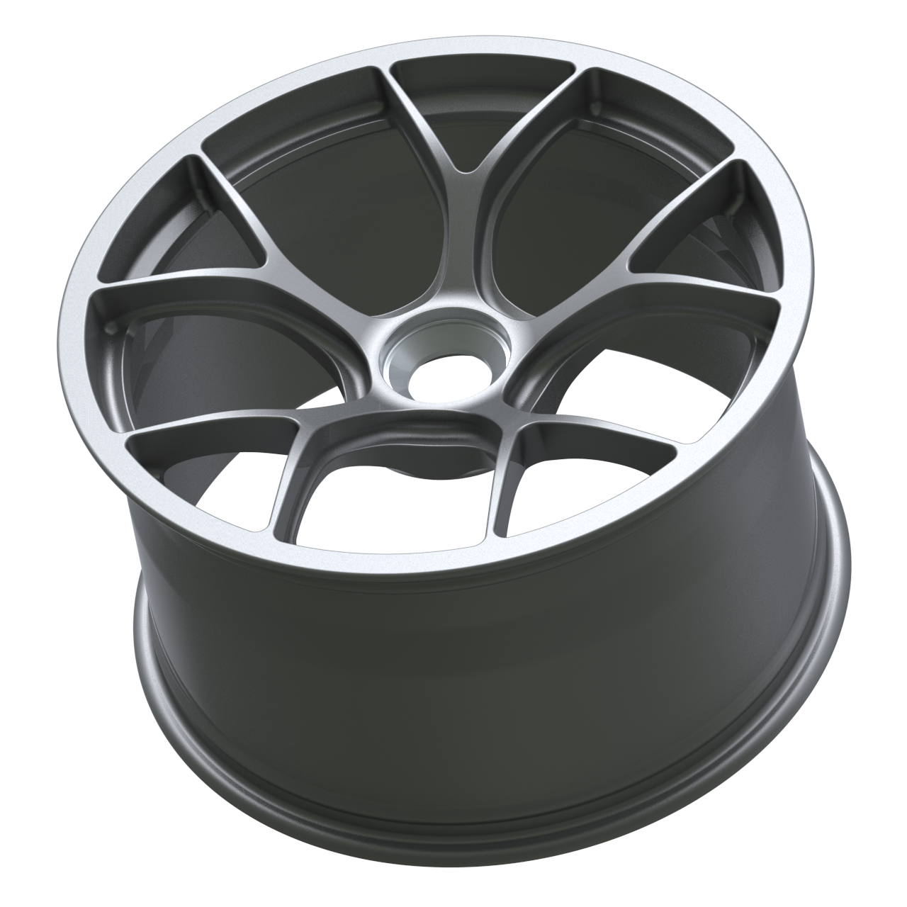 Strato Dynamics F5R forged monoblock centerlock wheel in Tactical Gray, side profile