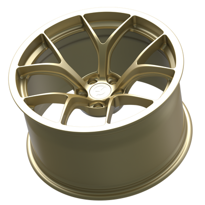 Strato Dynamics F5R forged monoblock wheel in Grand-Prix Champagne, side profile