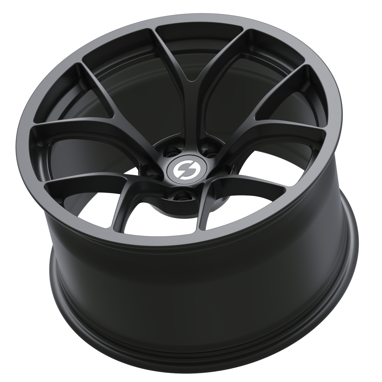 Strato Dynamics F5R forged monoblock wheel in Midnight Black, side profile