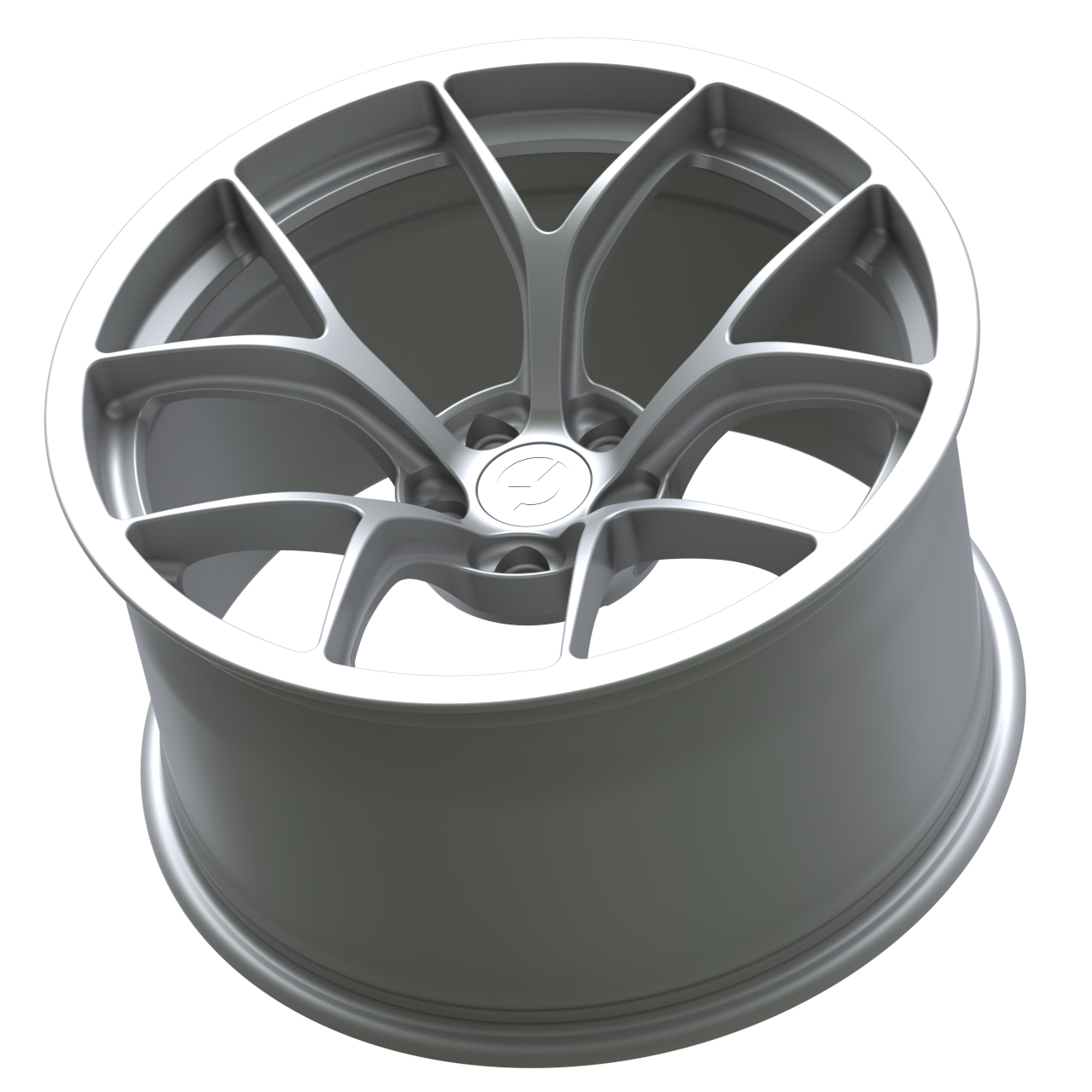 Strato Dynamics F5R forged monoblock wheel in Quick Silver, side profile